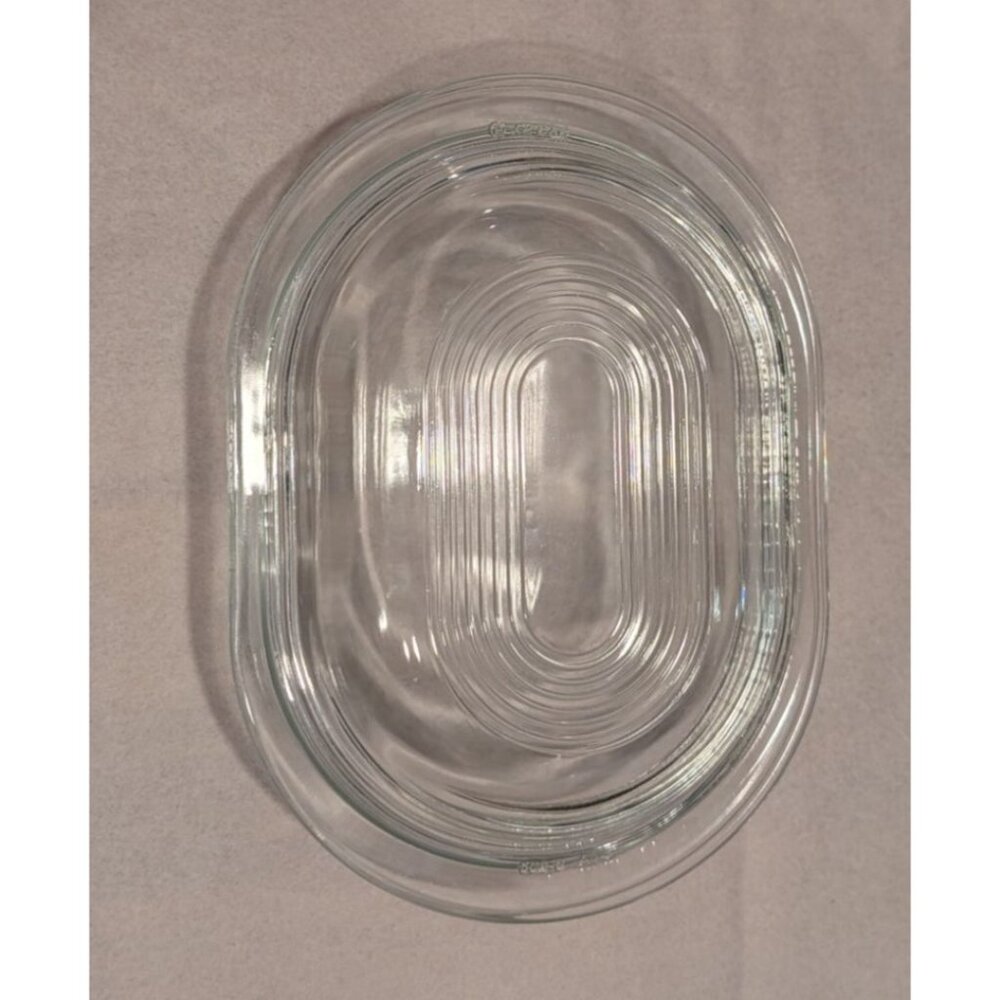 Pyrex 602-C Clear Glass Oval Casserole Dish with Ribbed Lid - Picture 9 of 16